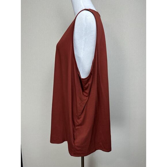 Lands End Women’s Shirt Adult Extra Large 18 Rust/Brown Tank Top Sleeveless - Picture 4 of 10